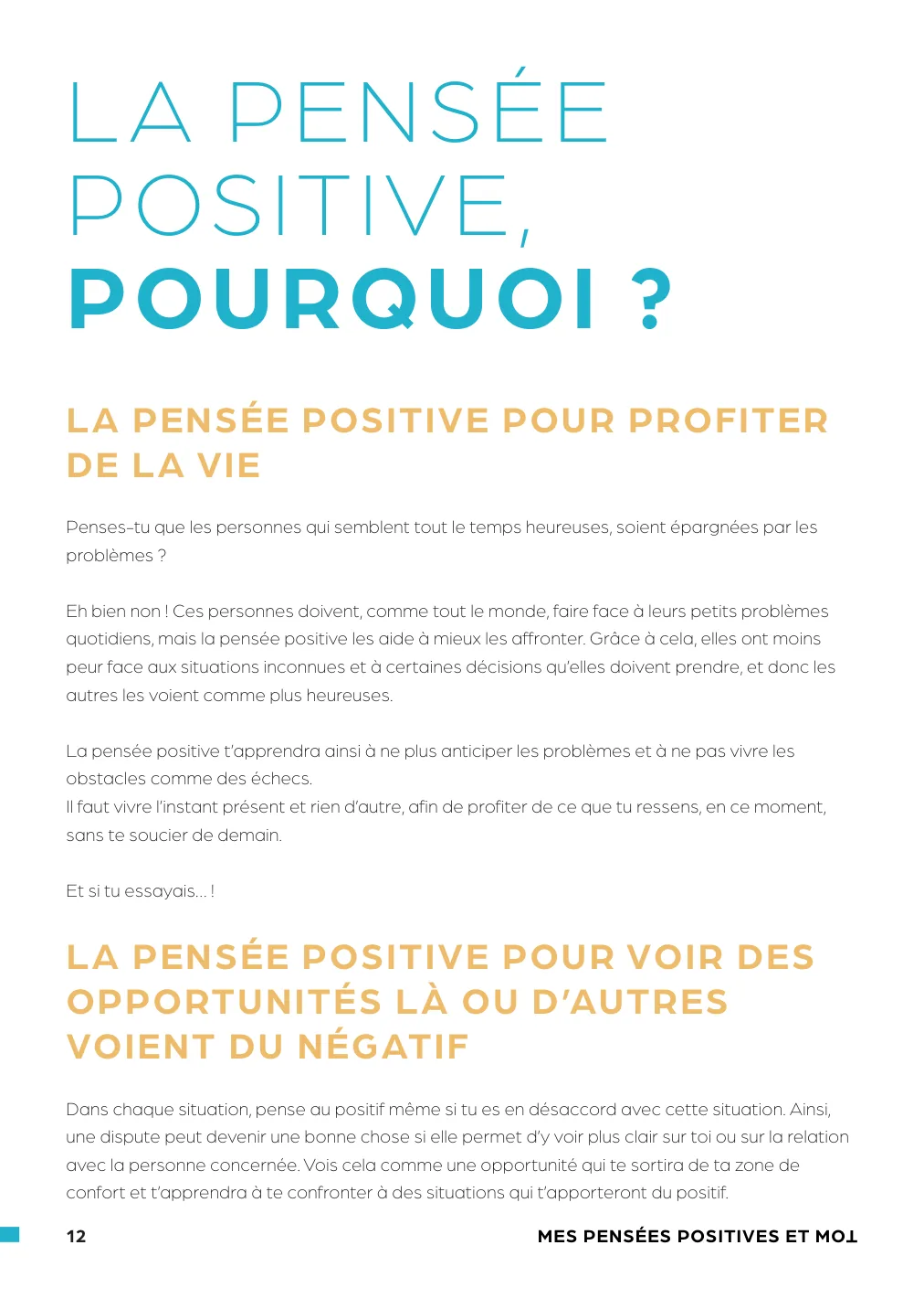 Extrait, Mes Pensées Positives et Moi